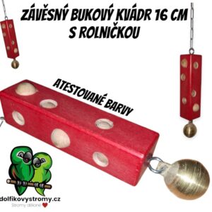 Závěsný  kvadr s kuličkami a rolničkou