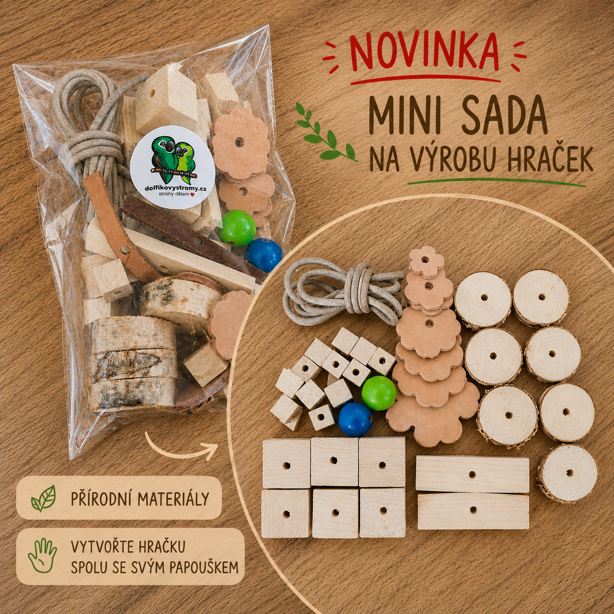 Mini sada na  výrobu hraček pro malé a střední papoušky - Obrázek 2