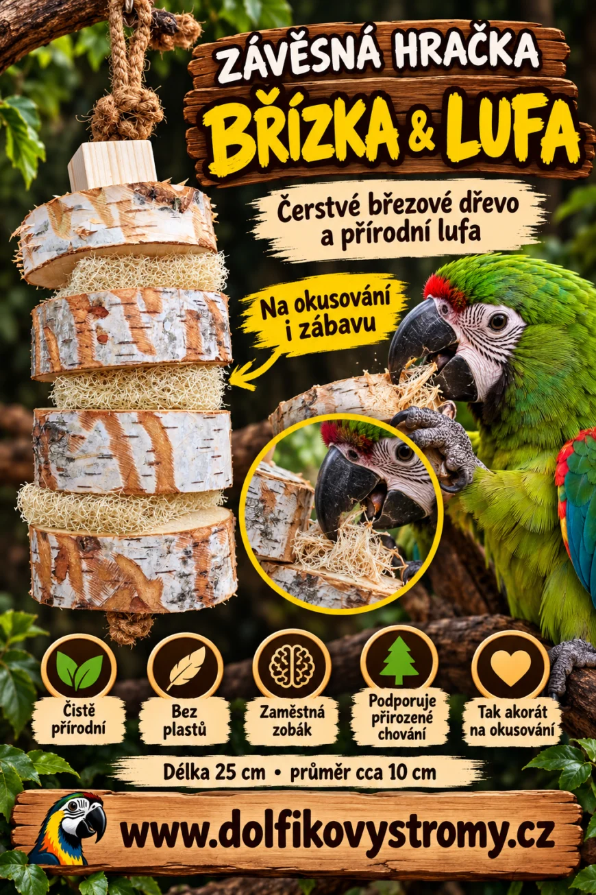 Čmelák - závěsná hračka z břízy a lufy - Obrázek 7